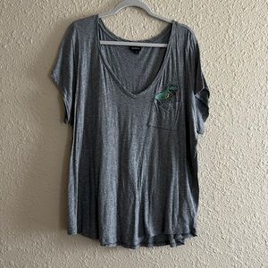 Torrid Gray VNeck with TRex Pocket. Women’s 3X